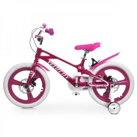 Велосипед детский PROF1 16д. MB16VCG PINK VELOCITY,SKD85,магнез.рама,обод,перед/зад.диск.торм.,крыла,доп.кол.,бутылодержатель,дзинок,рож, в кор-ке