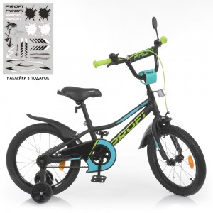 Велосипед дитячий двоколісний PROFI Y16224-1 Prime, 16 дюймів, чорний
