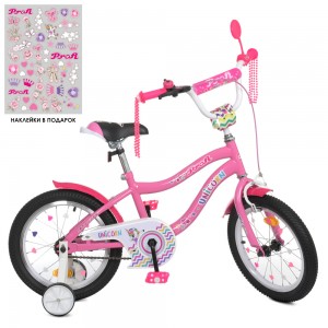 Велосипед дитячий двоколісний PROFI Y16241 Unicorn, 16 дюймів, рожевий