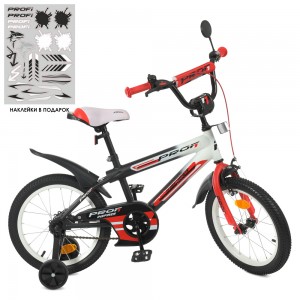 Велосипед дитячий двоколісний PROFI Y16325-1 Inspirer, 16 дюймів, чорно-червоний