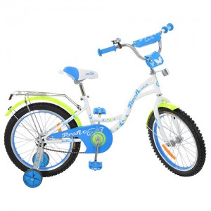 Велосипед детский двухколесный PROFI Y1824 Butterfly, 18 дюймов, бело-голубой