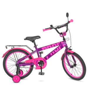 Велосипед детский двухколесный PROFI T18174 Flash, 18 дюймов, розово-фиолетовый