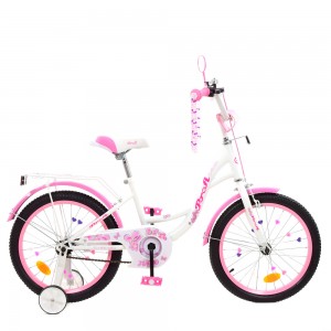 Велосипед детский двухколесный PROFI Y1825 Bloom, 18 дюймов, белый