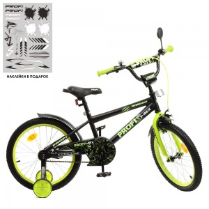 Велосипед дитячий двоколісний PROFI Y1871 Dino 18 дюймів, чорно-салатовий