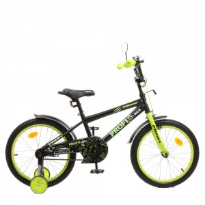 Велосипед детский двухколесный PROFI Y1871 Dino, 18 дюймов, черно-салатовый