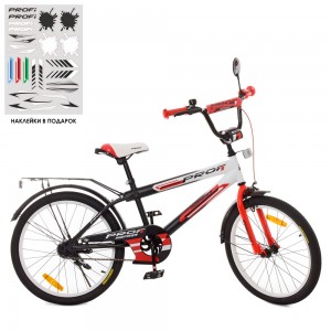 Велосипед дитячий двоколісний PROFI SY2055 Inspirer, 20 дюймів, чорно-білий