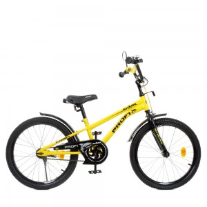 Велосипед детский двухколесный PROFI Y20214 Shark, 20 дюймов, желтый