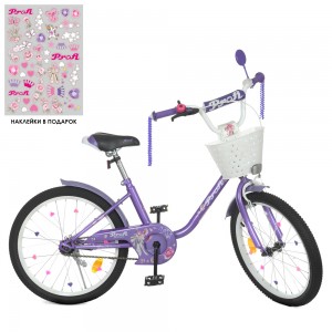 Велосипед детский двухколесный PROFI Y2086-1 Ballerina, 20 дюймов, фуксия