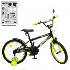 Велосипед детский двухколесный PROFI Y1871-1 Dino, 18 дюймов, салатово-черный