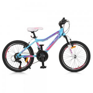 Велосипед гірський MTB Profi CARE 20 дюймів, рама 12 ", блакитний (G20CARE A20.2)