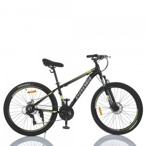 Велосипед 26 д. MTB2602-4 алюм.рама 13", SHIMANO 21SP, швидкознім.кол., чорно-салатовий