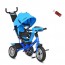 Велосипед триколісний з ручкою дитячий Turbo Trike M 3115-5HA, надувні колеса, блакитний