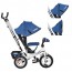 Велосипед трехколесный с ручкой детский Turbo Trike M 3115HAJ-7, надувные колеса, джинс синий