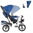 Велосипед триколісний з ручкою дитячий Turbo Trike M 3200A-11 надувні колеса, синій