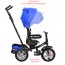 Велосипед трехколесный с ручкой детский Turbo Trike 3646A-10, надувные колеса, синий