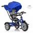 Велосипед трехколесный с ручкой детский Turbo Trike M 4057-10, надувные колеса, синий