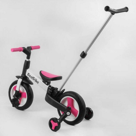 Велосипед-трансформер Best Trike 55475 колеса PU 10'', батьківська ручка, знімні педалі Велосипед-трансформер Best Trike 55475 колеса PU 10'', батьківська ручка, знімні педалі
