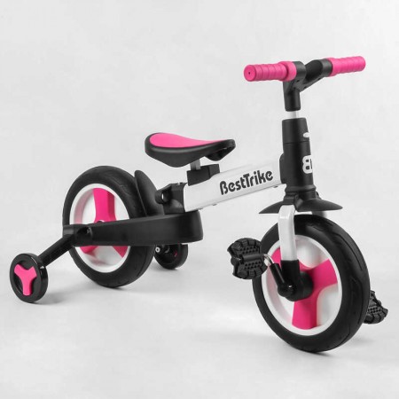 Велосипед-трансформер Best Trike 55475 колеса PU 10'', батьківська ручка, знімні педалі Велосипед-трансформер Best Trike 55475 колеса PU 10'', батьківська ручка, знімні педалі