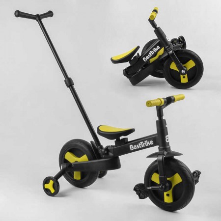 Велосипед-трансформер Best Trike 58195 колеса PU 10'', батьківська ручка, знімні педалі Велосипед-трансформер Best Trike 58195 колеса PU 10'', батьківська ручка, знімні педалі