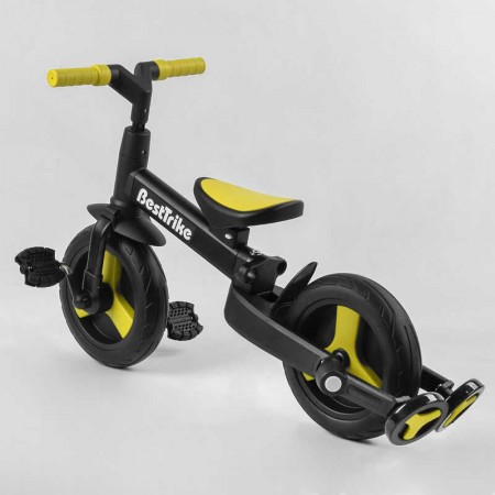 Велосипед-трансформер Best Trike 58195 колеса PU 10'', батьківська ручка, знімні педалі Велосипед-трансформер Best Trike 58195 колеса PU 10'', батьківська ручка, знімні педалі