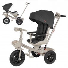 Триколісний велосипед Tilly Flash T-3812 з батьківською ручкою, чорний