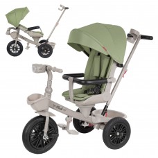 Триколісний велосипед Tilly Flash T-3812 з батьківською ручкою, зелений