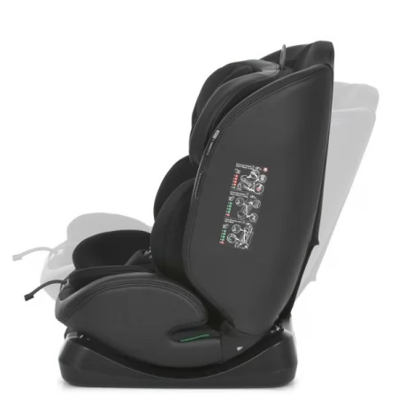 Автокресло El Camino i-CORE ME 1206 Black детское, i-SIZE R129, рост ребенка 40-150см, рег.подголовник, раскл. в 5 положений, черный