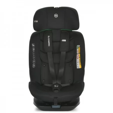 Дитяче автокрісло El Camino i-JOY ME 1205 Black i-SIZE R129, зріст дит.40-150см (від народж.до 36кг або 12р.), Top Tether, isofix, 360?, чорний