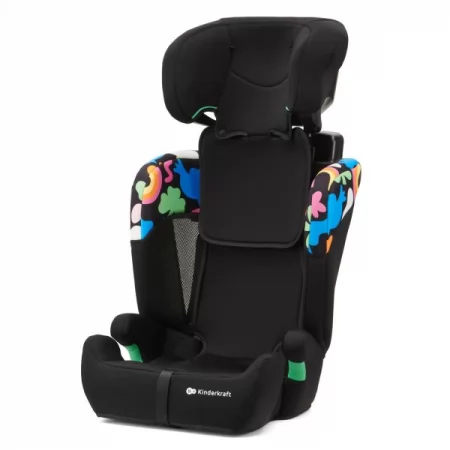 Дитяче автокрісло Kinderkraft Comfort Up i-Size чорний з малюнком KCCOUP02HAP0000