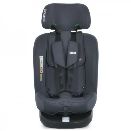 Дитяче автокрісло ME 1187 i-FREE Moon Gray дитяче, i-SIZE R129, фаза 1,2 (40-150см), top tether, isofix, 360,  темно-сірий