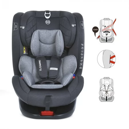 Дитяче автокрісло дитяче ME 1114 EVEREST Light Gray 0, 1, 2, 3 до36кг, 5-ти точ.рем.безпеки, isofix, 360град, світло-сірий