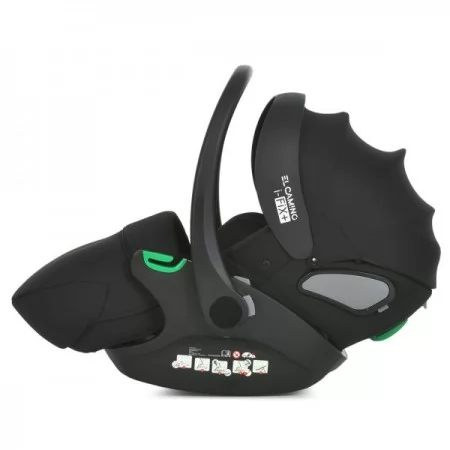 Дитяче автокрісло дитяче El Camino i-FIX+ ME 1110 Moon Black i-SIZE R129, зріст дитини 40-87см, рег.підголівник, 2 ур.,москіт,чохол, чорн