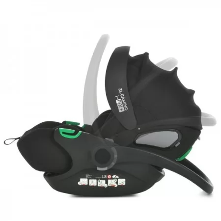 Дитяче автокрісло дитяче El Camino i-FIX+ ME 1110 Moon Black i-SIZE R129, зріст дитини 40-87см, рег.підголівник, 2 ур.,москіт,чохол, чорн