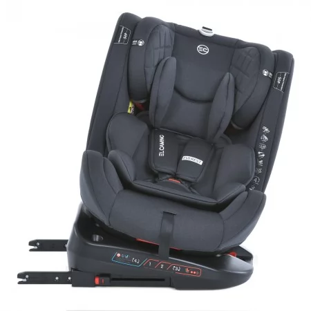 Дитяче автокрісло дитяче ME 1114 EVEREST Dark Gray 0, 1, 2, 3 до36кг, 5-ти точ.рем.безпеки, isofix, 360град, темно-сірий