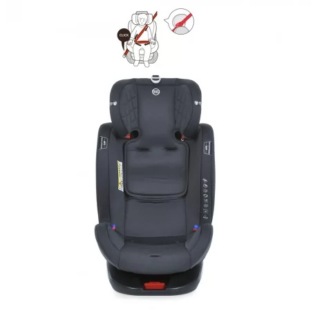 Дитяче автокрісло дитяче ME 1114 EVEREST Dark Gray 0, 1, 2, 3 до36кг, 5-ти точ.рем.безпеки, isofix, 360град, темно-сірий