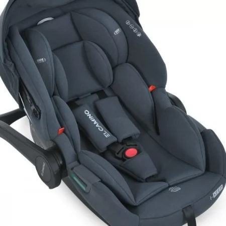 Дитяче автокрісло дитяче ME 1186 i-KEEP Melange Rock Gray i-SIZE R129, зріст дитини 40-87см, рег.підголівник, темно-сірий
