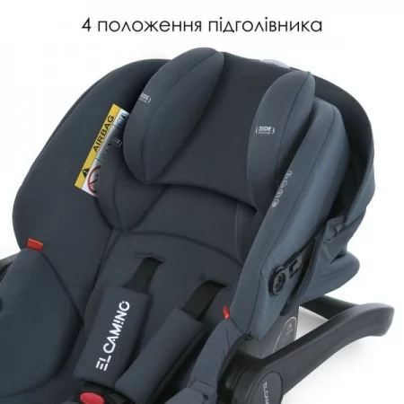 Дитяче автокрісло дитяче ME 1186 i-KEEP Melange Rock Gray i-SIZE R129, зріст дитини 40-87см, рег.підголівник, темно-сірий