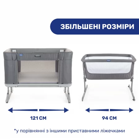Ліжечко 3 в 1 Next2Me Forever арт. 79650.77 колір Сірий