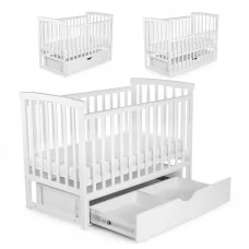 Кроватка-трансформер BabyToys белая с ящиком для новорожденных