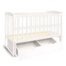 Кроватка-трансформер BabyToys белая с маятником и ящиком Кроватка-трансформер BabyToys белая с маятником и ящиком