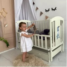 Кроватка-трансформер BabyToys Лили с ящиком и боковиной