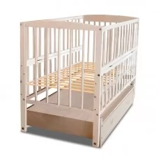Детская кроватка-трансформер BabyToys с ящиком и откидной боковиной