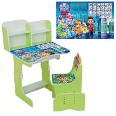 Детская парта BabyToys Цуценята зелёная 69х45 см со стульчиком