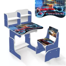 Дитяча парта BabyToys ПШ040 з машинками, 70?45 см, зі стільчиком