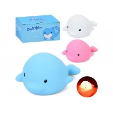 Ночник сенсорный Дельфин DYB020, 15 см, цветной свет и USB зарядка, 3 вида
