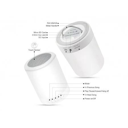Колонка Bluetooth сенсорная EL-543-33, подсветка LED и будильник