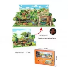 Набір тварин BabyToys 6100 C, 6 фігурок, 3D ігрове поле