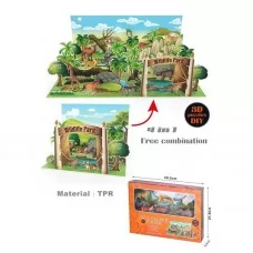 Набір тварин BabyToys 6 фігурок із 3D ігровим полем