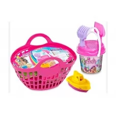 Пляжный набор в корзине Barbie 29,5 20,5х19см, Dede 03470