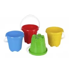 Ведро для песка Замок ИП20002, 17,5 см, для формования песчаных фигур, Toys-plast